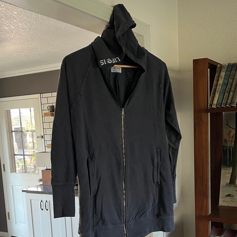 Life Is Good Women's Black Zip-Up Hoodie